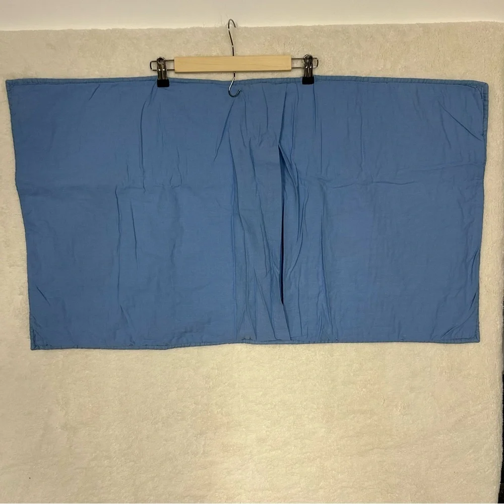 Pottery Barn Light Belgian Linen Hand Stitched Quilted Sham King Size Cornflower